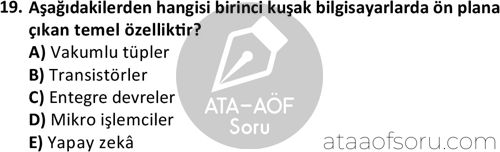 Temel Bilgi Teknolojileri 1 Dersi Ara Deneme Sınavı (1. Hafta) Çıkmış ...